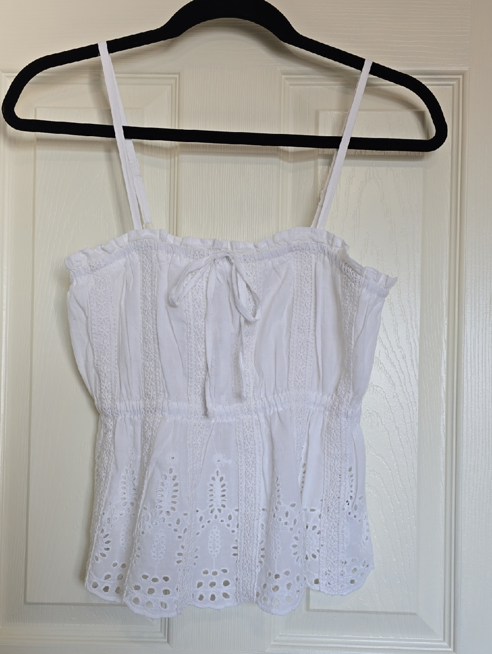 White Eyelet Spaghetti Strap Camisole